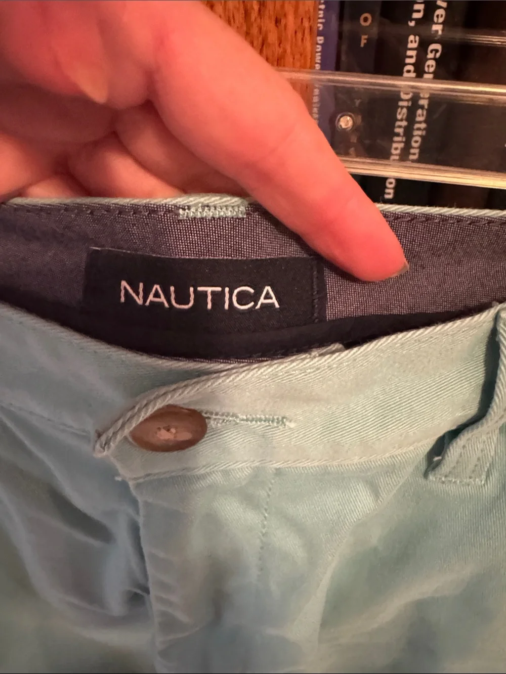 Nautica Light Teal Flat-Front Men's Shorts